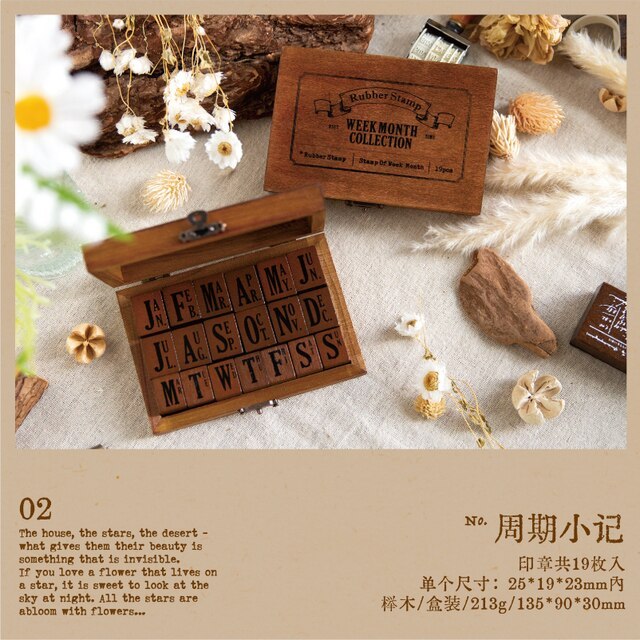 Vintage Alphabat Numbers Stamp Set Creative Retro Seal-JournalTale