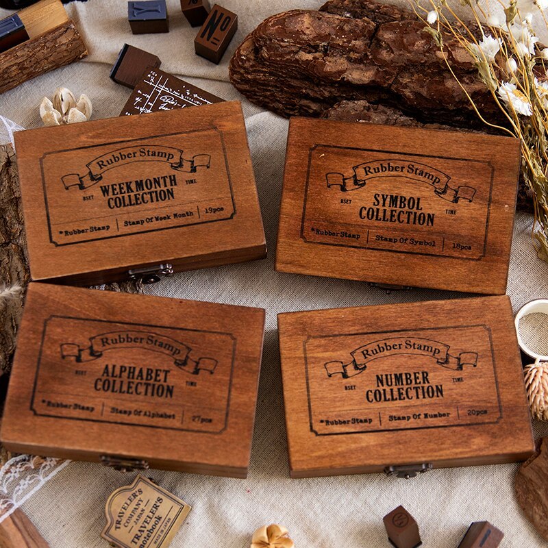 Vintage Alphabat Numbers Stamp Set Creative Retro Seal-JournalTale
