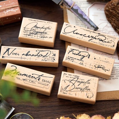 Vintage Romantic Phonetic Sequence Wooden Stamp-JournalTale