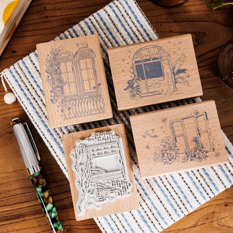 Window Frame Creative Wooden StampDecor Stamp-JournalTale
