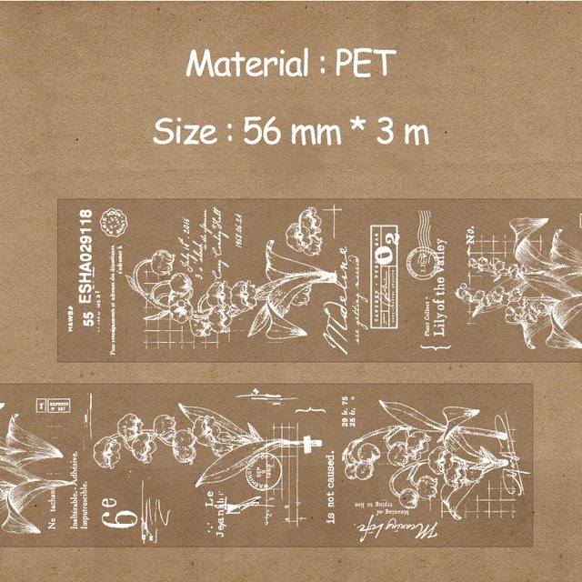 56mm*3m Flowers and Plants PET Tapes-JournalTale