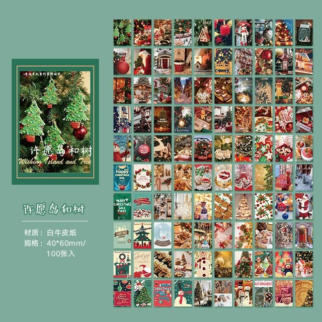 100 sheets Christmas party Retro Material Book Memo Pad-JournalTale