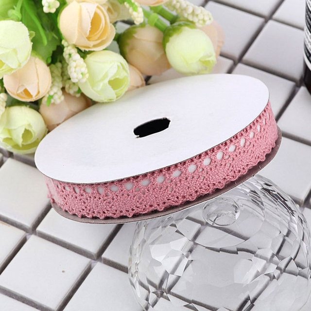 2 Yards Lace Self-adhesive Decoration Tape Sticker Cotton 1.5CM-JournalTale