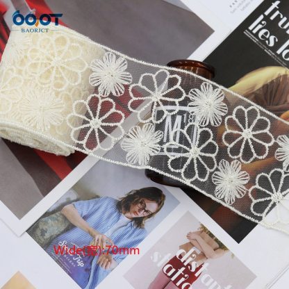 1Yards  Mesh Embroidered Lace Ribbon Materials-JournalTale