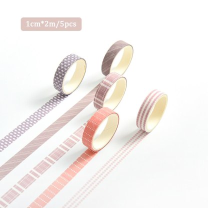 5pcs/set 10mmx2m Simple Grids Series Cute Washi Tape-JournalTale