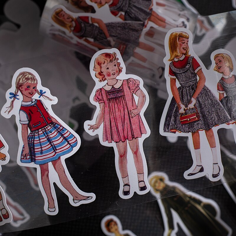 7cm x 2m Fashion Characters Transparent PET Tape-JournalTale