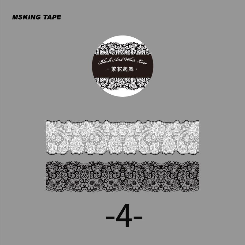 6 Style 200cm/roll Vintage Lace PET Tape-JournalTale