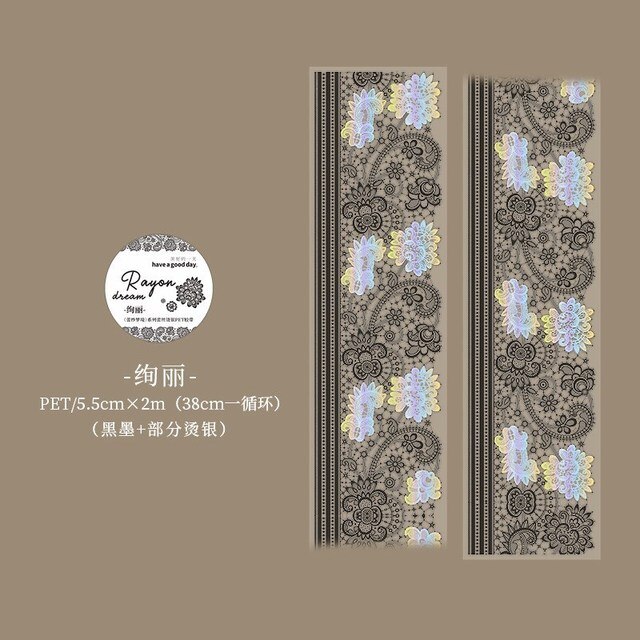 Washi Tape Lace Flower Clear Pattern DIY Decorative Tape-JournalTale