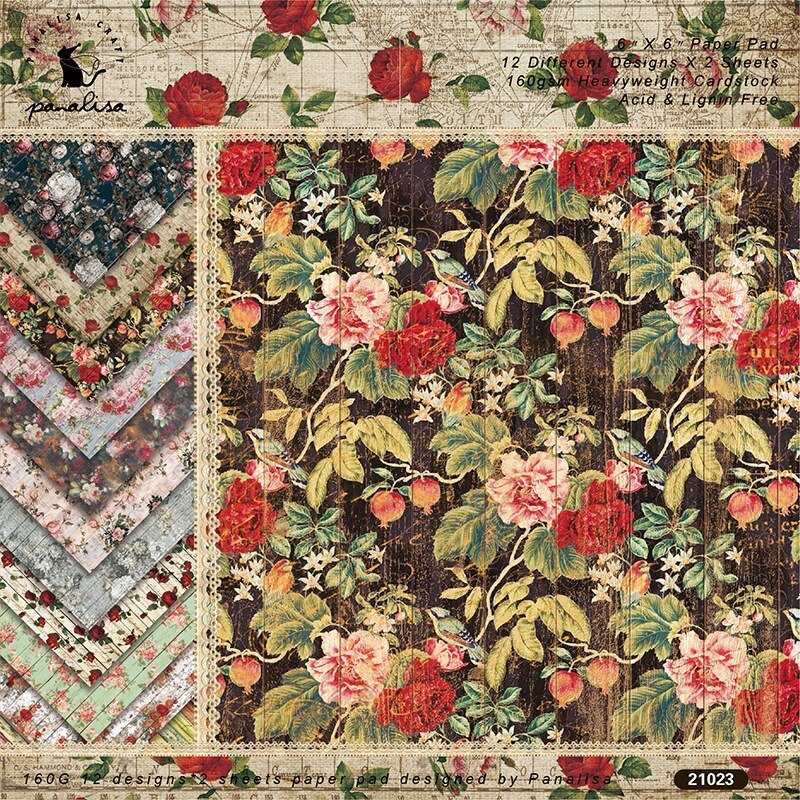 12 Sheets Vintage Plant Collections Scrapbooking Material Papers-JournalTale