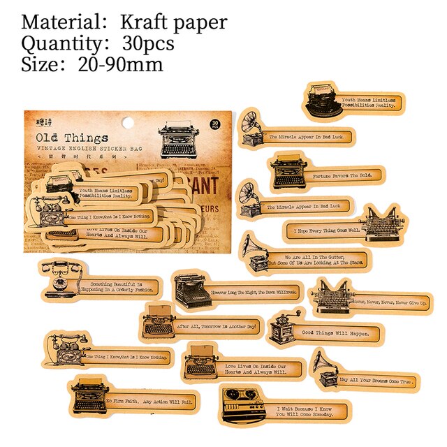 30 pcs Retro English sticker pack nostalgic European old-JournalTale
