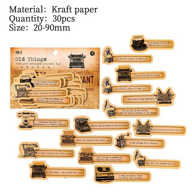 30 pcs Retro English sticker pack nostalgic European old-JournalTale