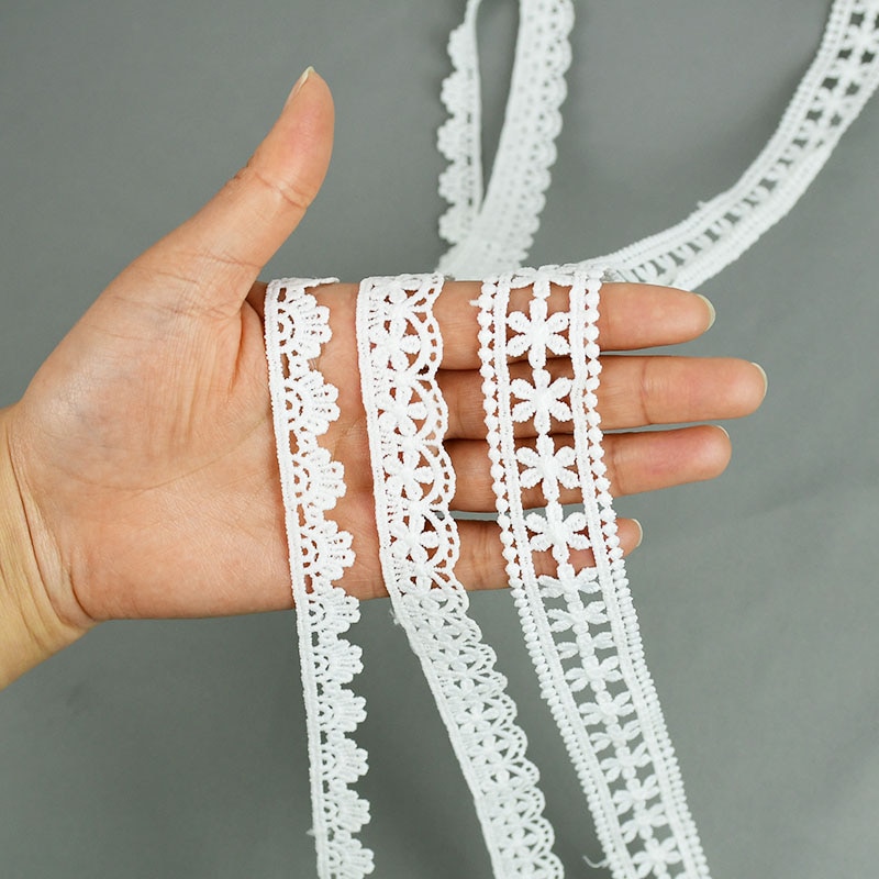 5Yards White Lace Trim Ribbon Lace Tape-JournalTale