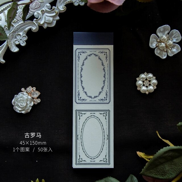 50sheets Aesthetic Vintage Frame Memo Pad Paper-JournalTale