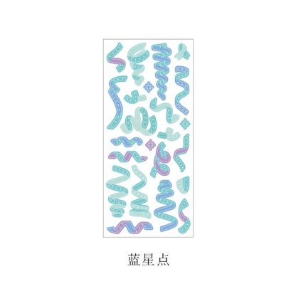 1pc Colored Ribbon Laser Stickers shanggu Colorful-JournalTale