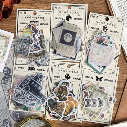 40pcs/pack Vintage Washi Paper Stickers Kit for DIY-JournalTale