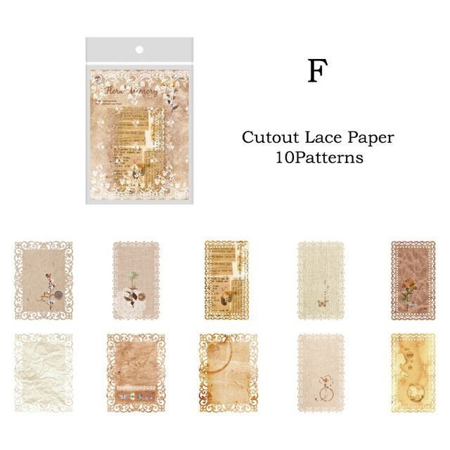 10pcs/pack Aesthetics Cutout Lace Craft Paper Collage-JournalTale