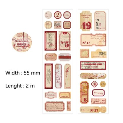 55mm*2m Vintage Letters Writable Tapes-JournalTale