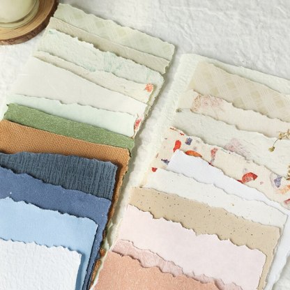 16 Pcs Texture Handmade Paper Material Junk Journal Paper-JournalTale
