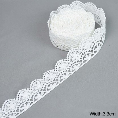 5Yards White Lace Trim Ribbon Lace Tape-JournalTale