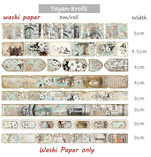 PET Colored Set Washi Tape Flower Fruit Delicacy Washi Set-JournalTale