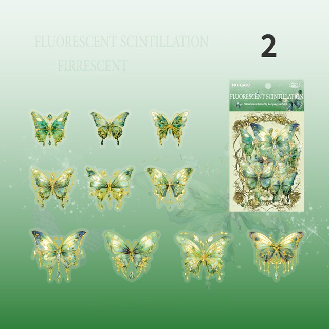 20pcs/pack Vintage Sparkling Butterfly Sticker-JournalTale