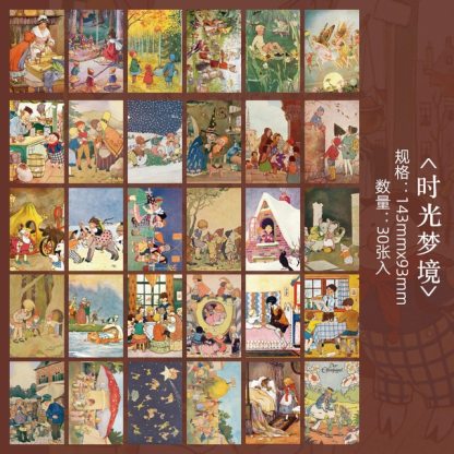 30pcs/1lot postcard Rose Traveler Decorative Adhesive-JournalTale