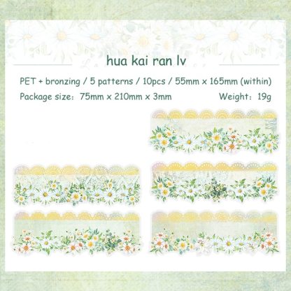 10 Sheets Lace Romance Series Flower Landscaping PET Sticker-JournalTale