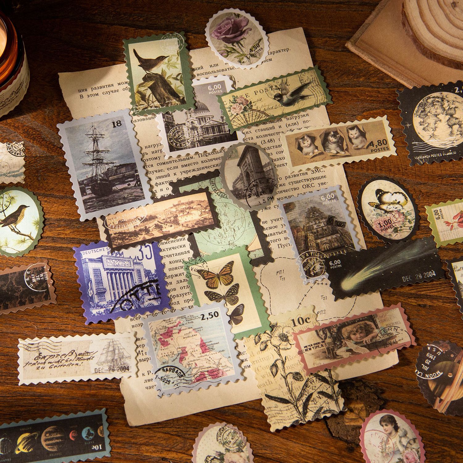 50pcs/1lot Scrapbook Sticker Times Post Office-JournalTale