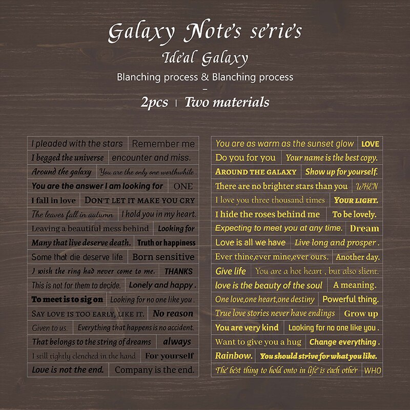 2 Sheets Galaxy Notes Series Vintage English Sticker-JournalTale