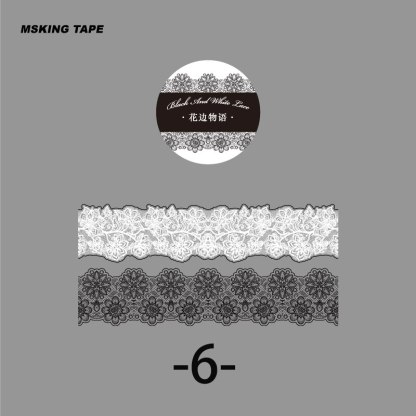 6 Style 200cm/roll Vintage Lace PET Tape-JournalTale