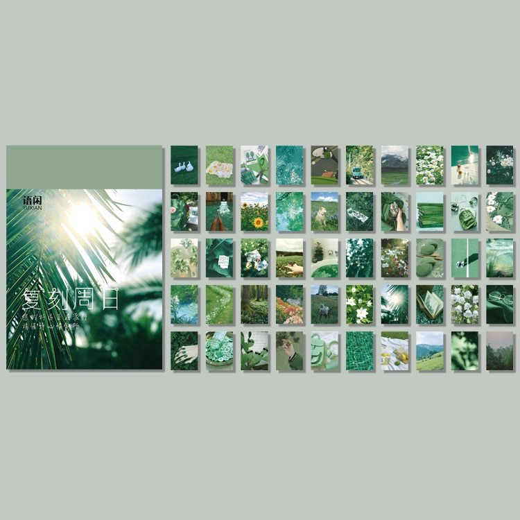 50 Sheets Natural Scenery Art Paintings Stationery Stickers Book-JournalTale