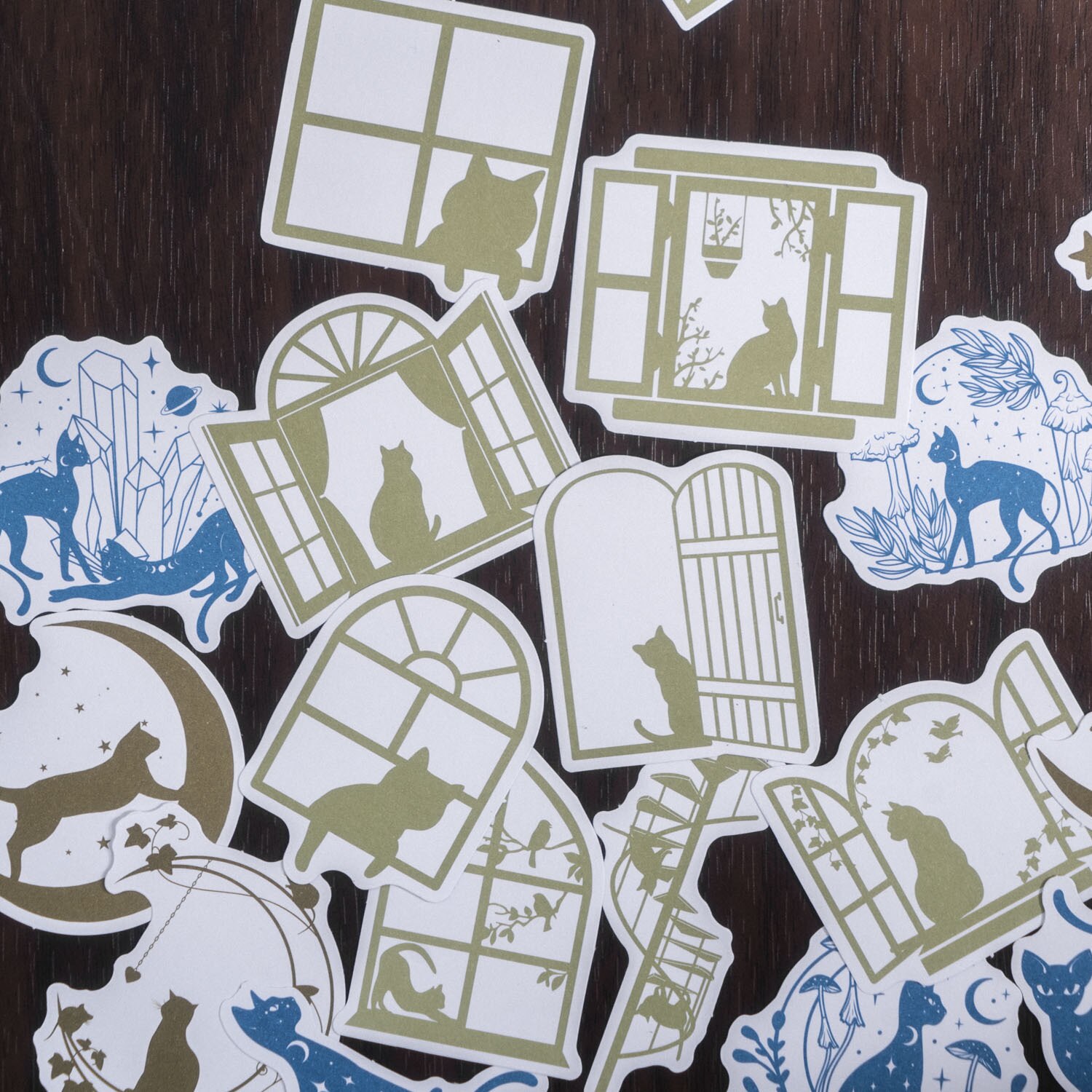 40pcs/1lot Scrapbook Sticker Moonlight Blacklia-JournalTale