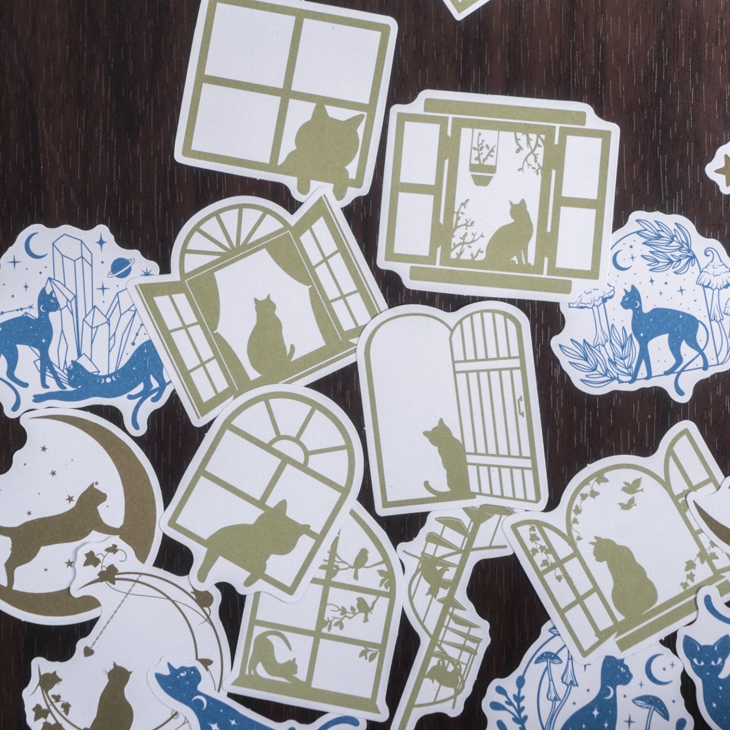 40pcs/1lot Scrapbook Sticker Moonlight Blacklia-JournalTale