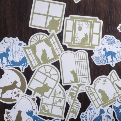 40pcs/1lot Scrapbook Sticker Moonlight Blacklia-JournalTale