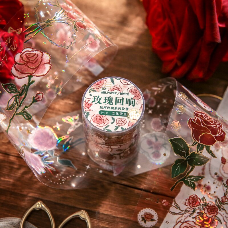 60mm*2m/Roll Vintage Flower PET Tape-JournalTale