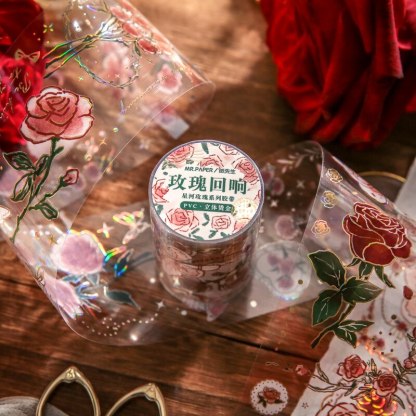 60mm*2m/Roll Vintage Flower PET Tape-JournalTale