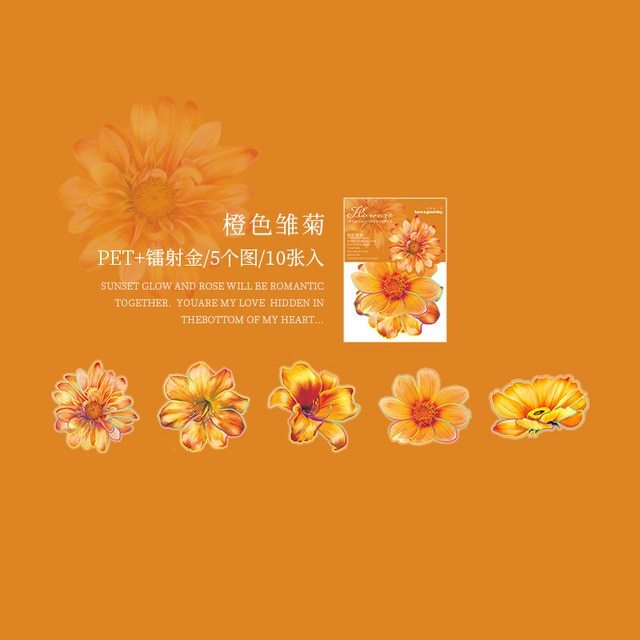 10pcs/lot Scrapbook Stickers blooming Flower-JournalTale