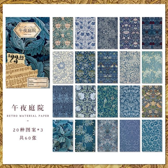 60pcs Vintage Floral Scrapbooking Decor Papers-JournalTale