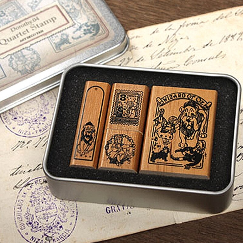 4Patterns/Box Series Quaretet Wood Stamp Set-JournalTale