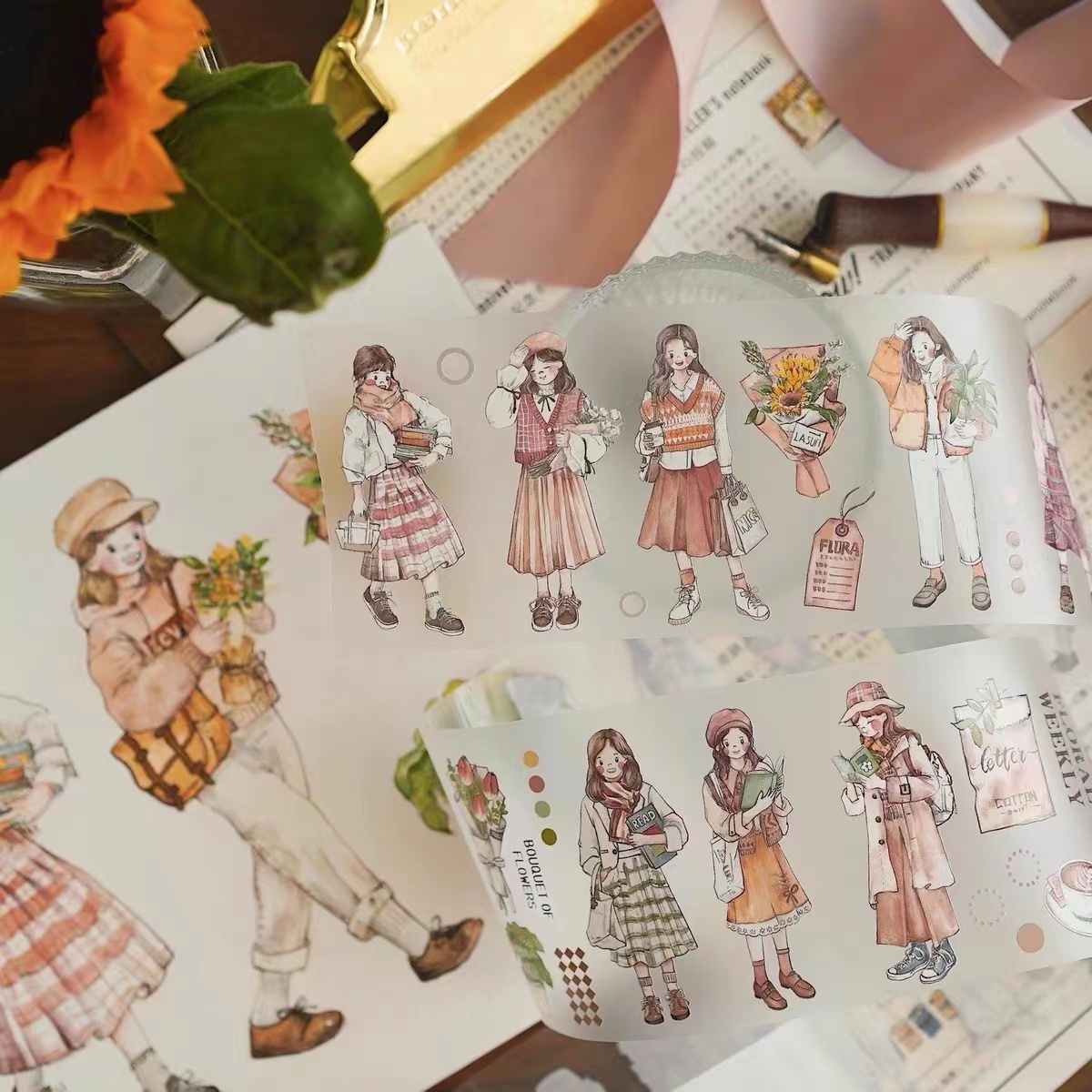 1 Loop Autumn Dreams Girl Washi PET Tape-JournalTale