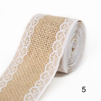 2M 5CM Natural Jute Burlap Rolls with Lace-JournalTale
