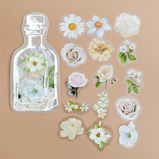 35pcs Flower leaf bread in a bottle Decorative Stickers-JournalTale