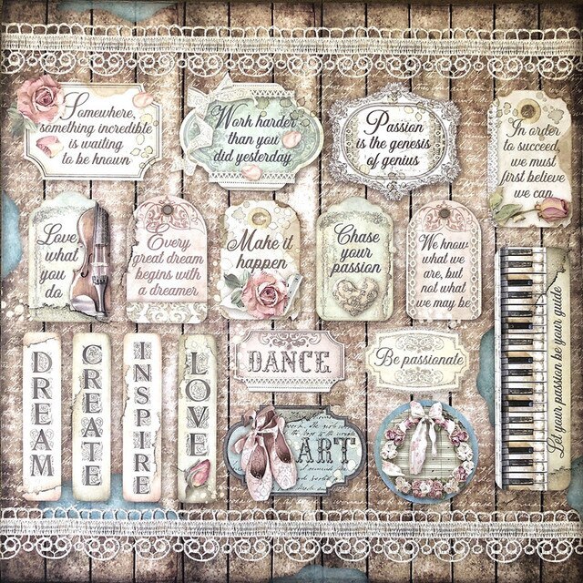 Vintage Ballet Elegance Stickers Crafts And stickers book-JournalTale