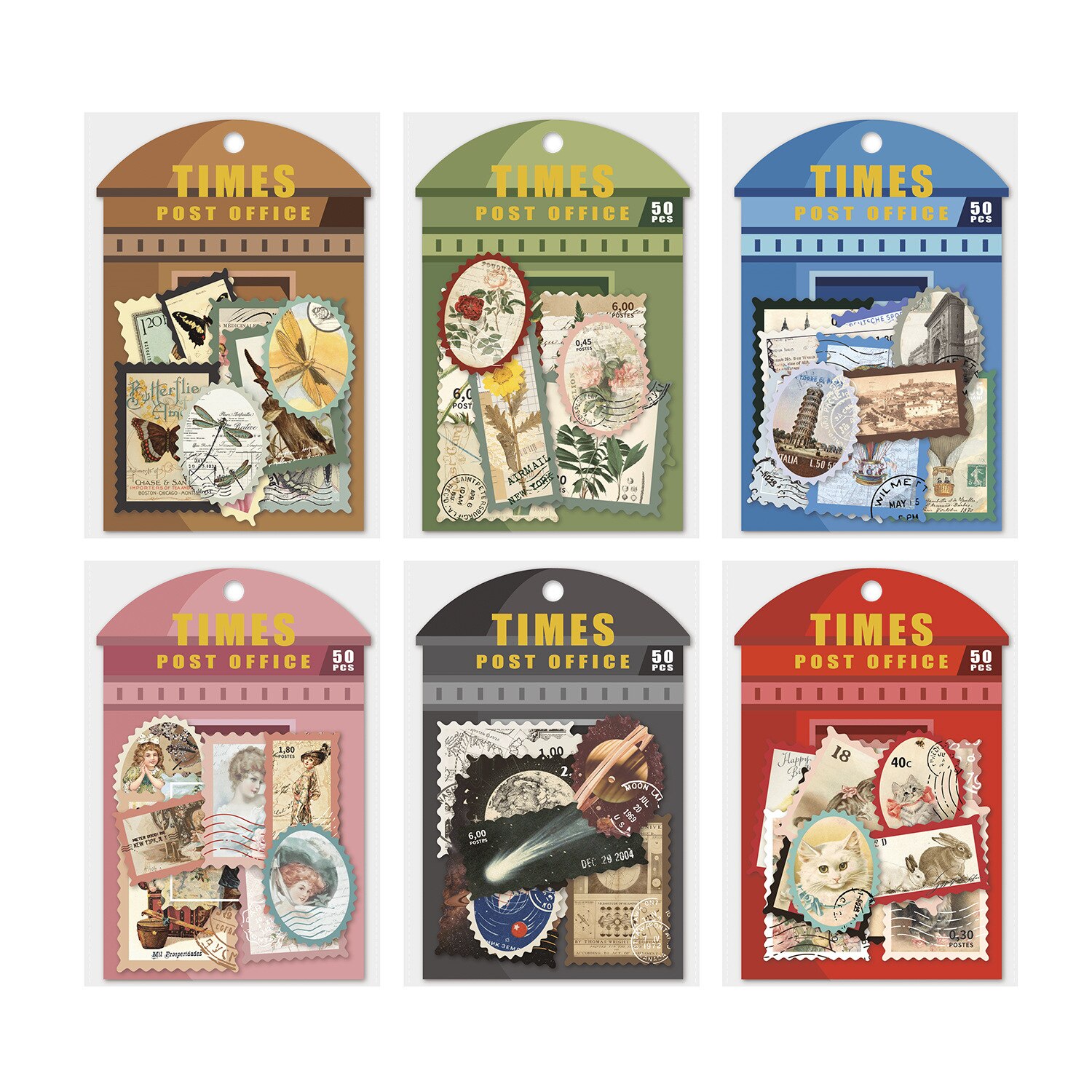 50pcs/1lot Scrapbook Sticker Times Post Office-JournalTale