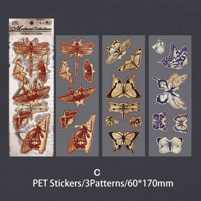 6pcs/pack Antique Materials Stickers Deco-JournalTale
