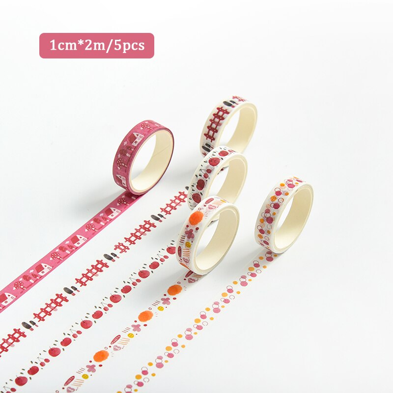 5pcs/set 10mmx2m Simple Grids Series Cute Washi Tape-JournalTale