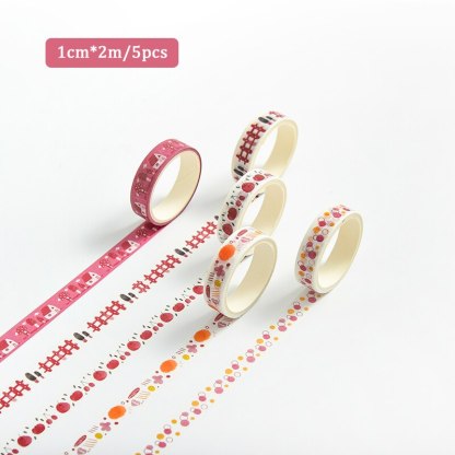 5pcs/set 10mmx2m Simple Grids Series Cute Washi Tape-JournalTale