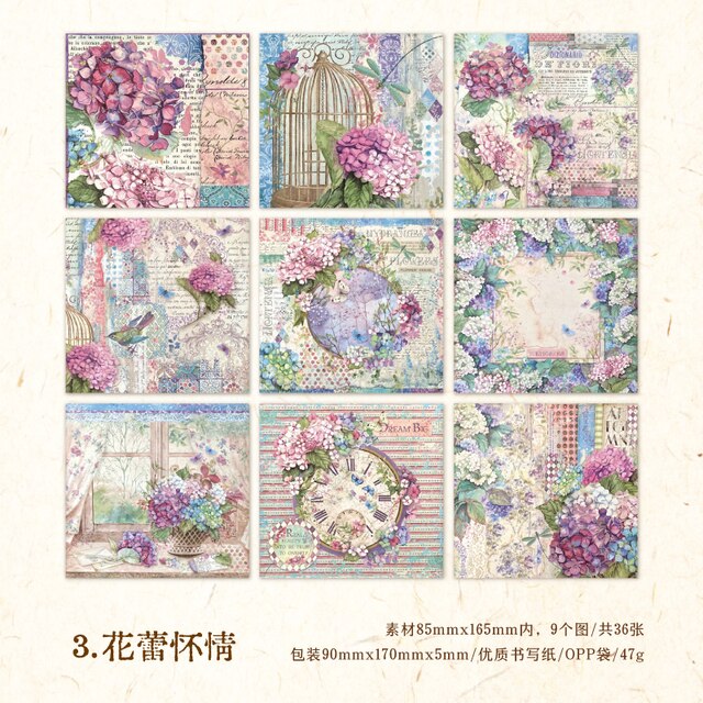 36pcs/lot Aesthetic Flower Garden Series Material Papers-JournalTale