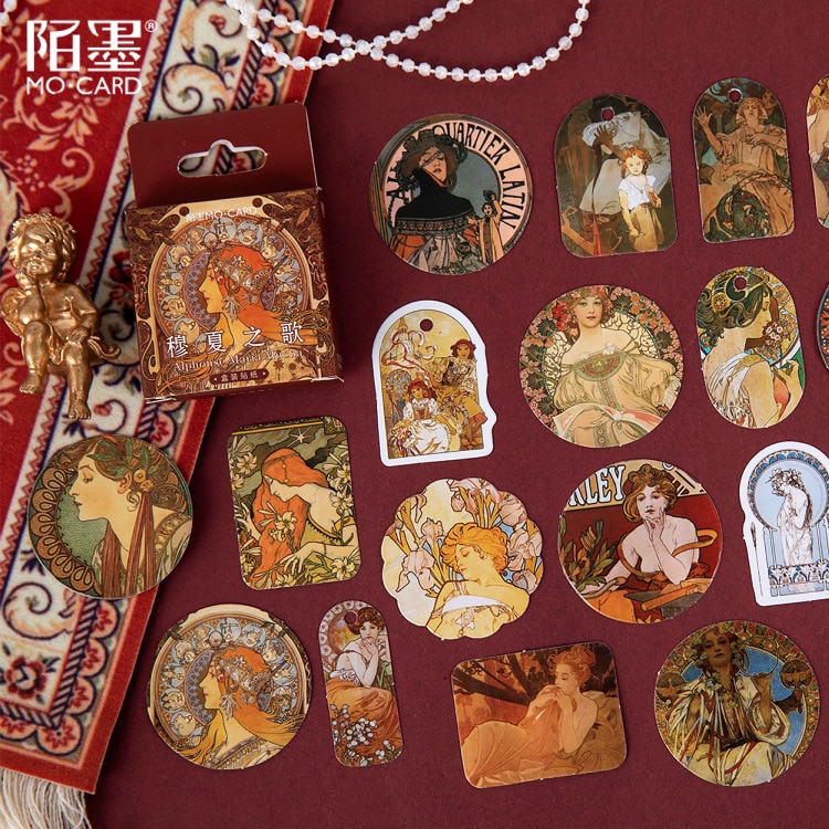 46pcs/pack Painting Paper Sticker Decoration Stickers-JournalTale
