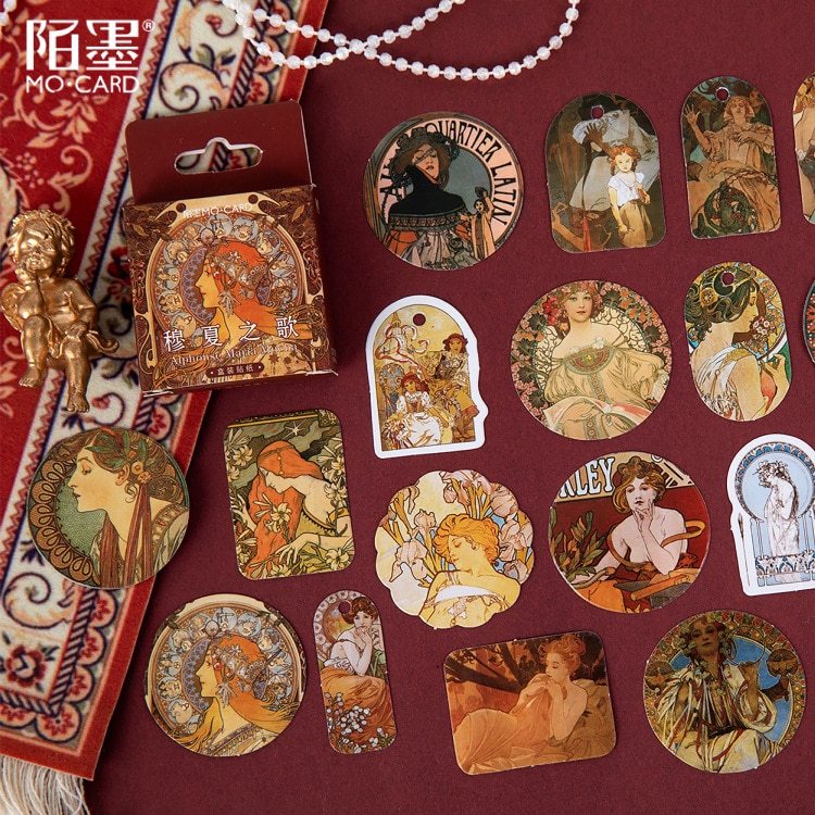 46pcs/pack Painting Paper Sticker Decoration Stickers-JournalTale